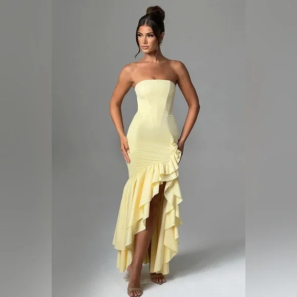 BABYBOO Angelina maxi dress - lemon - small - Picture 2 of 4